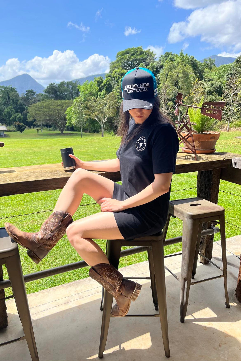 KMH Black T-Shirt Dress - 2024 LOGO