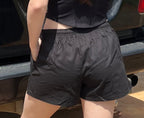 Adult Retro Rugby Cotton Drill Shorts - Black