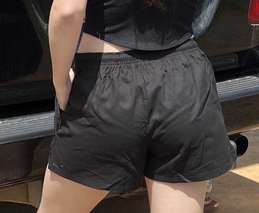 Adult Retro Rugby Cotton Drill Shorts - Black