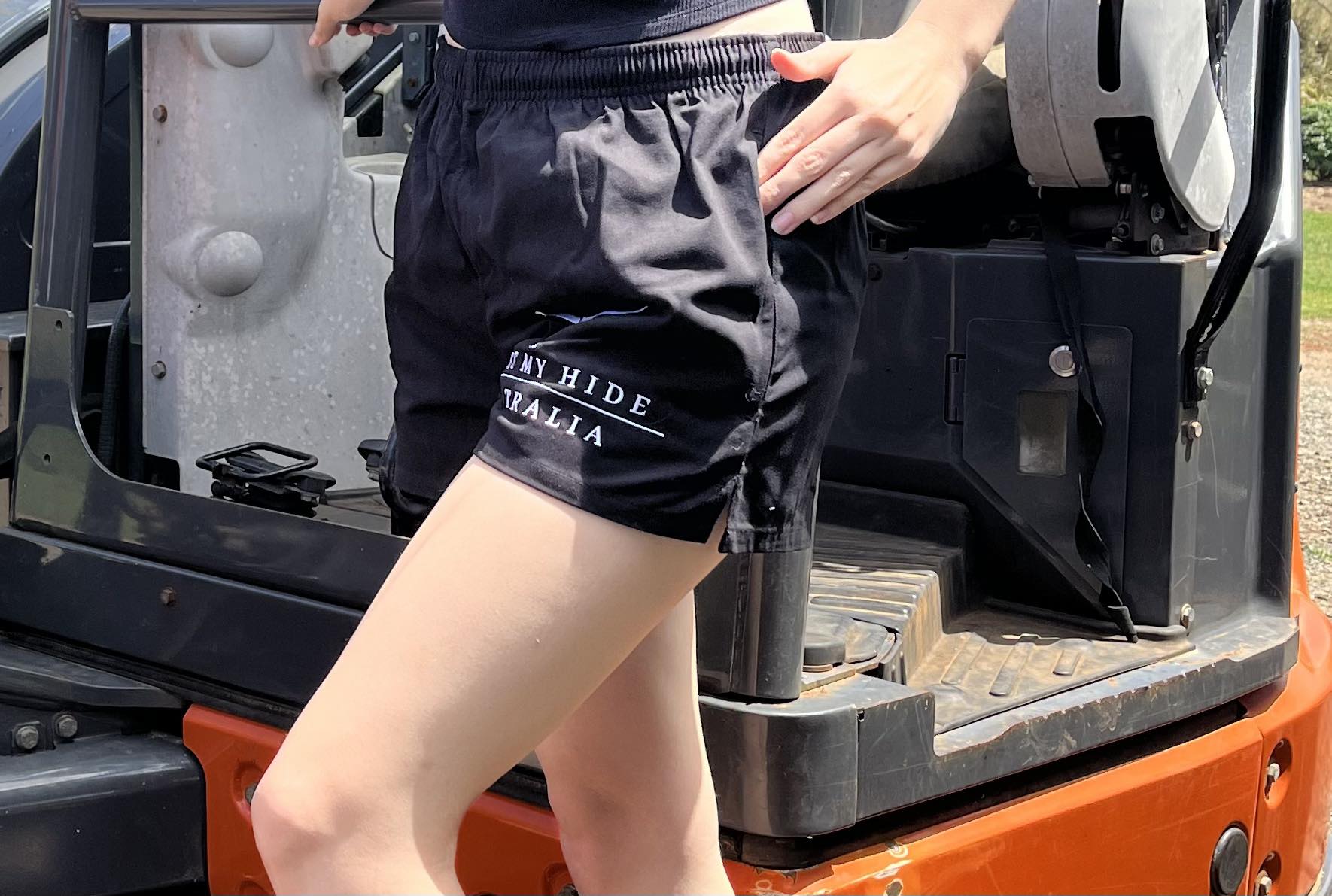 Adult Retro Rugby Cotton Drill Shorts - Black