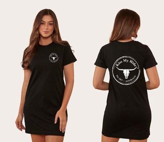 KMH Black T-Shirt Dress - 2024 LOGO
