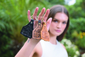 Erica – Genuine Tooled Leather Ear Tag Shape Key Chain