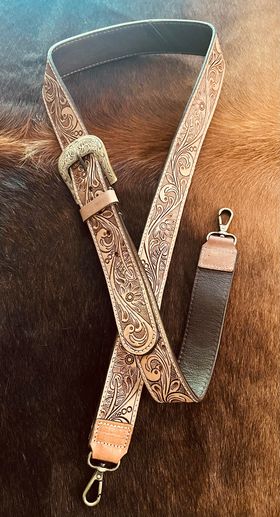 Annalise – Genuine Leather Adjustable Bag Strap w/- Western Buckle