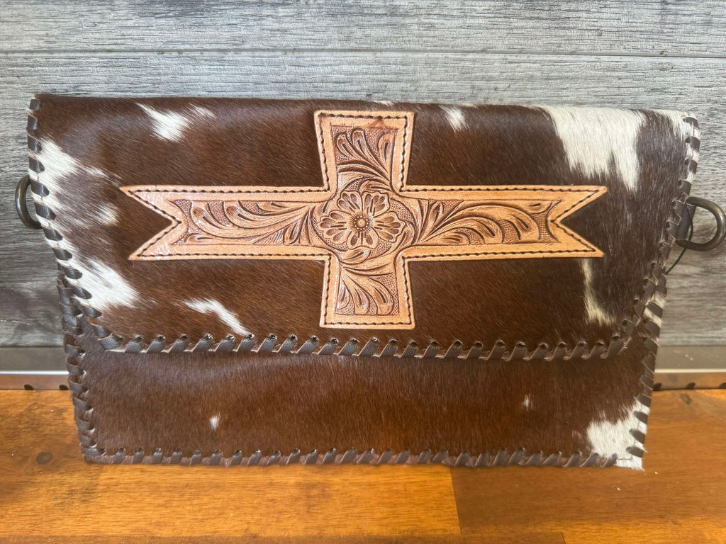 Jessie – Genuine Cowhide and Tooled Leather Bag