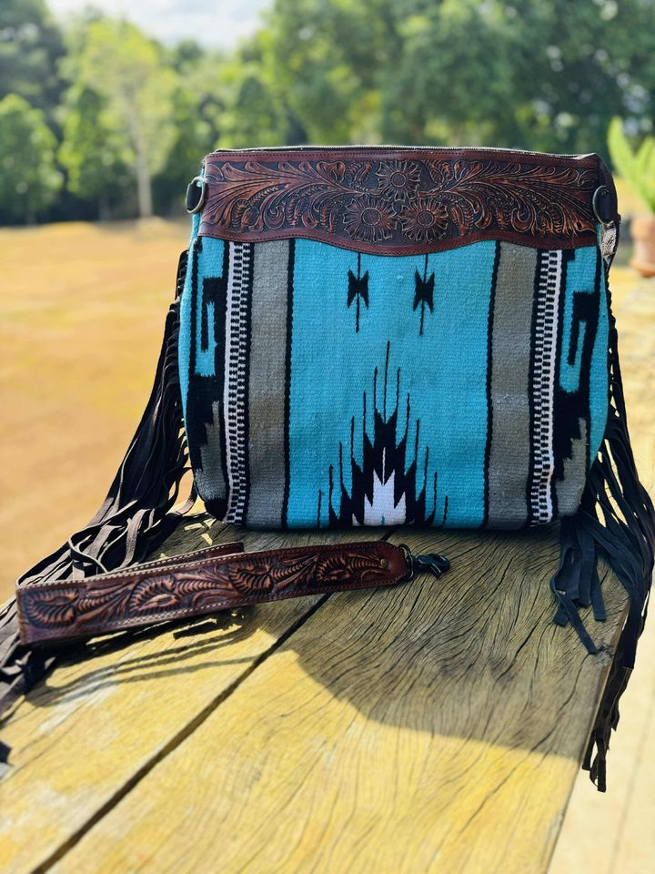 Tessa – Genuine Leather and Saddle Blanket Bag