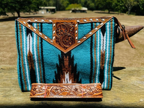 Almond – Genuine Leather and Saddle Blanket Bag