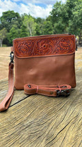 Jane Leather Wristlet Clutch/ Crossbody Bag