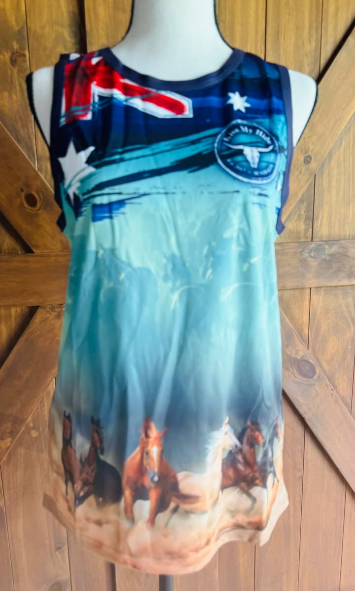 Kids "HORSES" Design Singlet – 2024 Logo