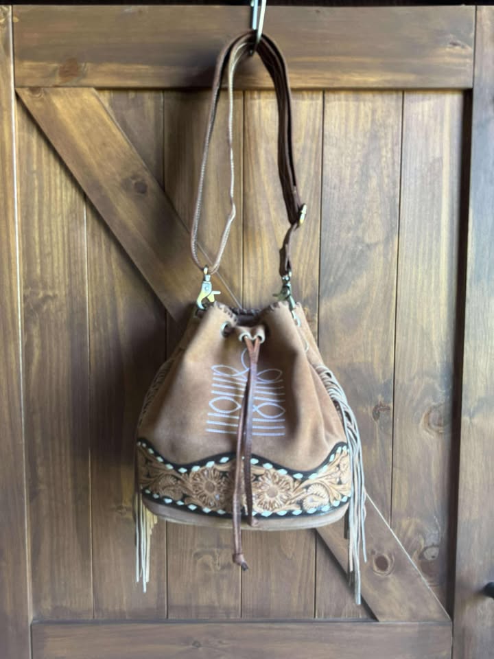 Amanda – Genuine Suede Leather Bucket Bag