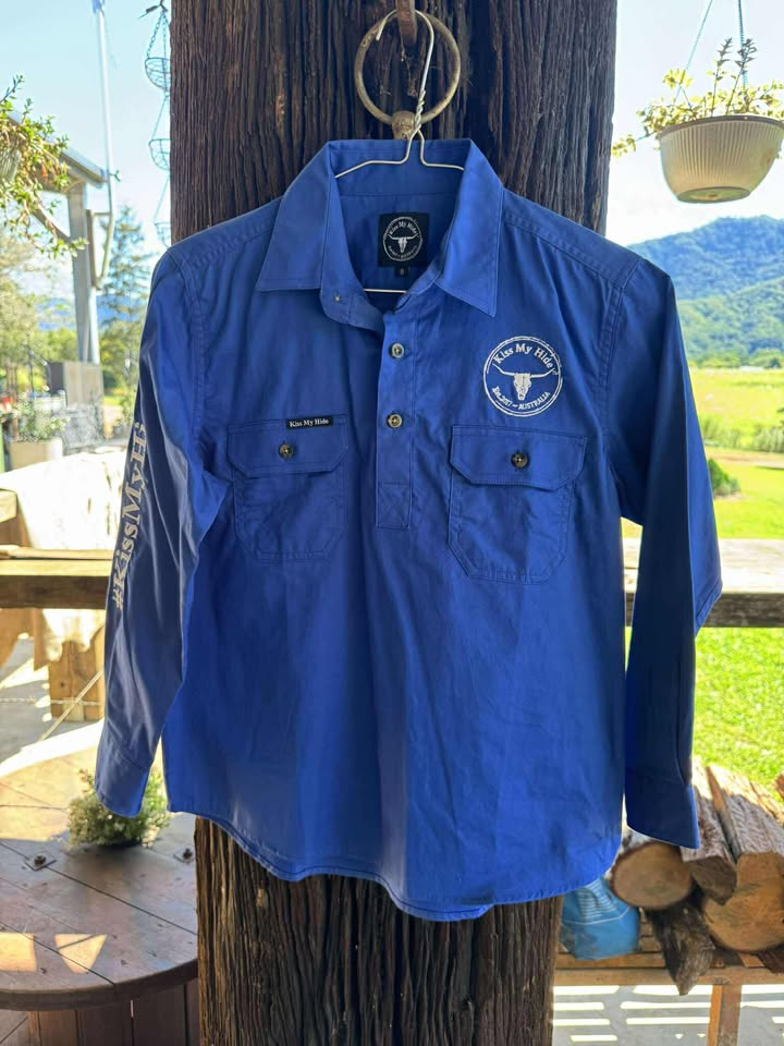 Kids Half Button Work Shirt – 2024 LOGO