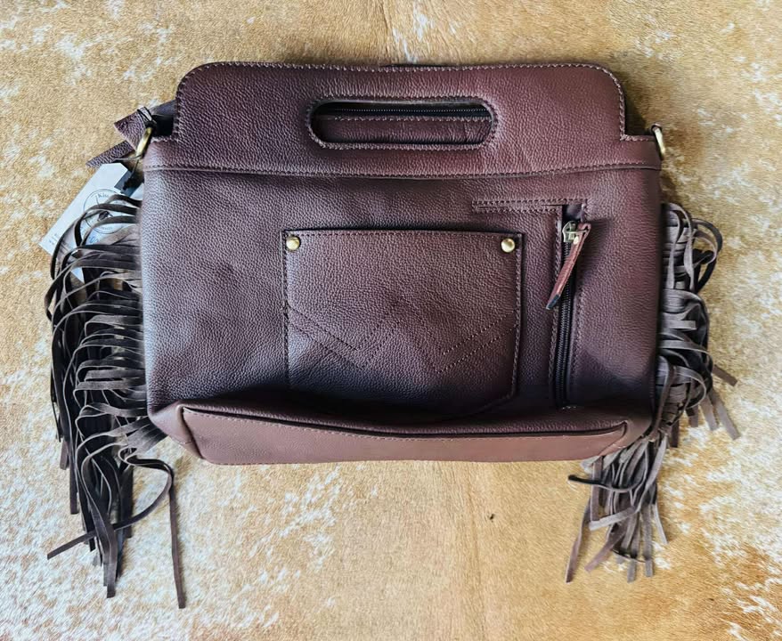 Tanya – Genuine Tooled Leather Tassel Bag