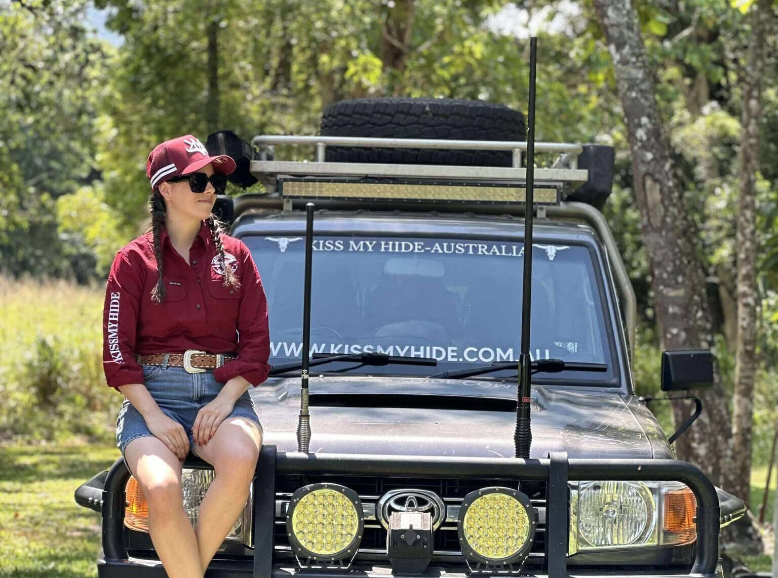 BRANDY - Women's Maroon Half Button Work Shirt