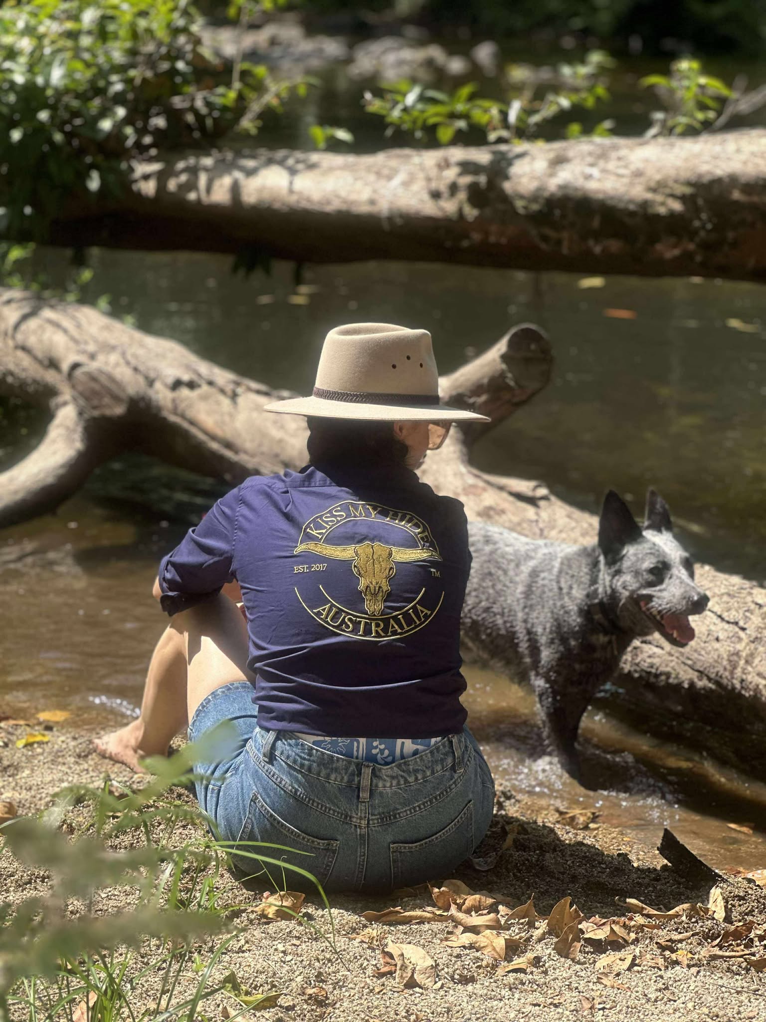 CATTLE QUEEN - Women's Navy/ Gold Full Button Work Shirt