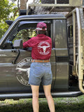 BRANDY - Women's Maroon Half Button Work Shirt