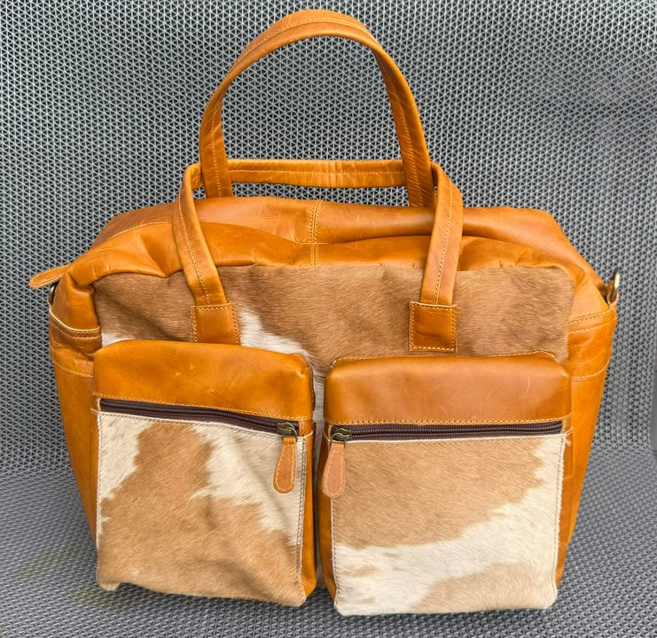 Callum - Genuine Cowhide and Distressed Leather Laptop Bag