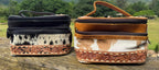 Lilly – Genuine Cowhide and Tooled Leather Wallet Dual Compartment Toiletry Bag Australia