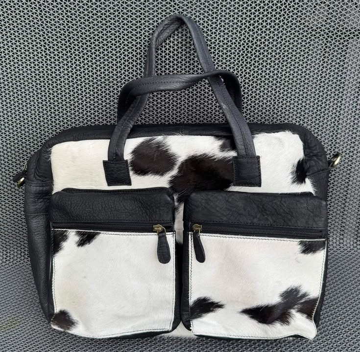 Callum - Genuine Cowhide and Distressed Leather Laptop Bag