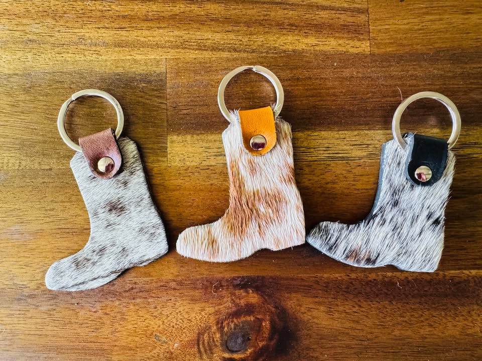 Genuine Cowhide Cowboy “Boot" Shape Keychain