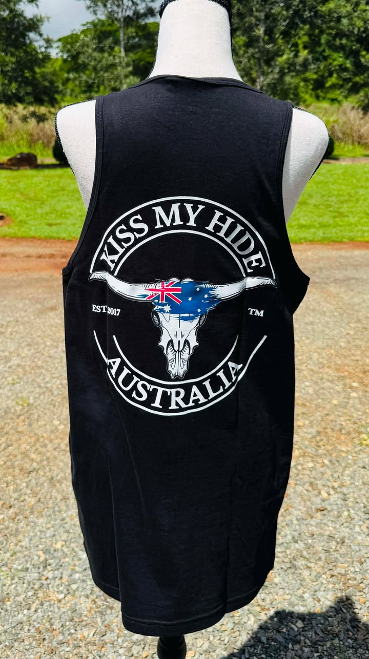 Men's "Aussie Bull" Cotton Singlet