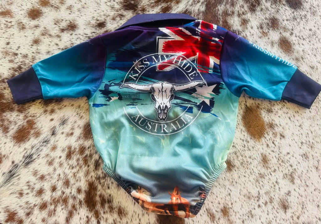 Little Tacker Fishing Romper - "HORSES" Design