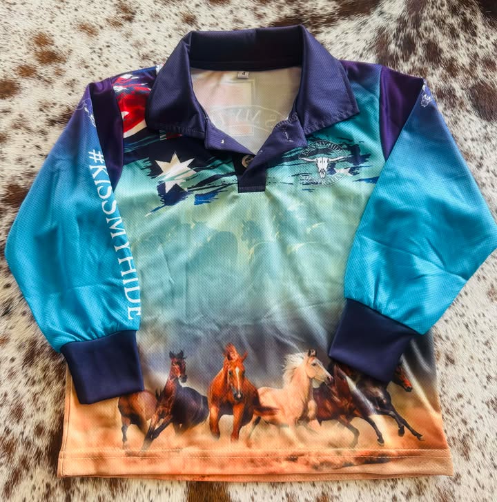 Adult "HORSES" Design Fishing Shirt
