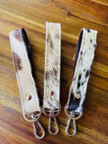 Genuine Cowhide Medium Wristlet Keychain