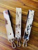 Genuine Cowhide Medium Wristlet Keychain