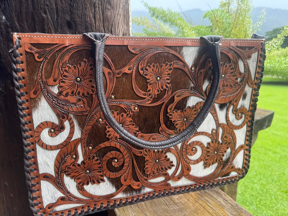 Sicily – Genuine Cowhide and Leather Inlay Bag