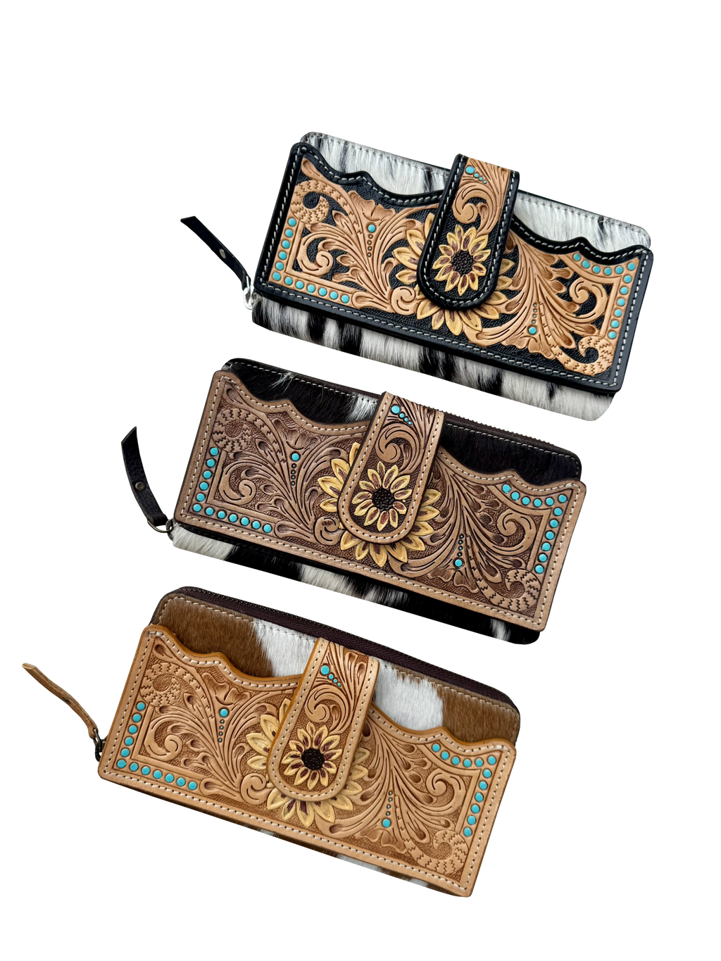 Maria – Genuine Cowhide and Tooled Leather Phone/ Wallet
