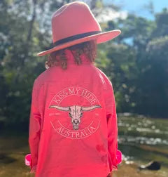 PINK - Kids Half Button Work Shirt