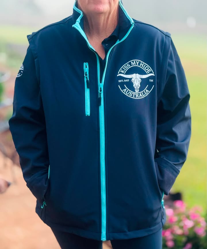 Soft Shel Jacket/ Vest - Navy Blue/ Turquoise