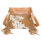 Dana – Genuine Tooled Leather and Cowhide Crossbody Bag