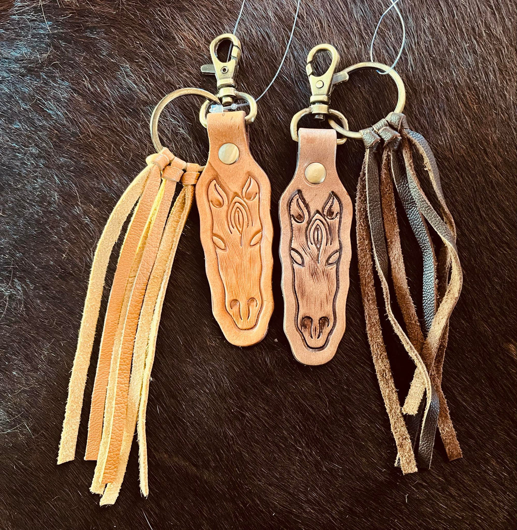 Horse – Genuine Tooled Leather Keychain