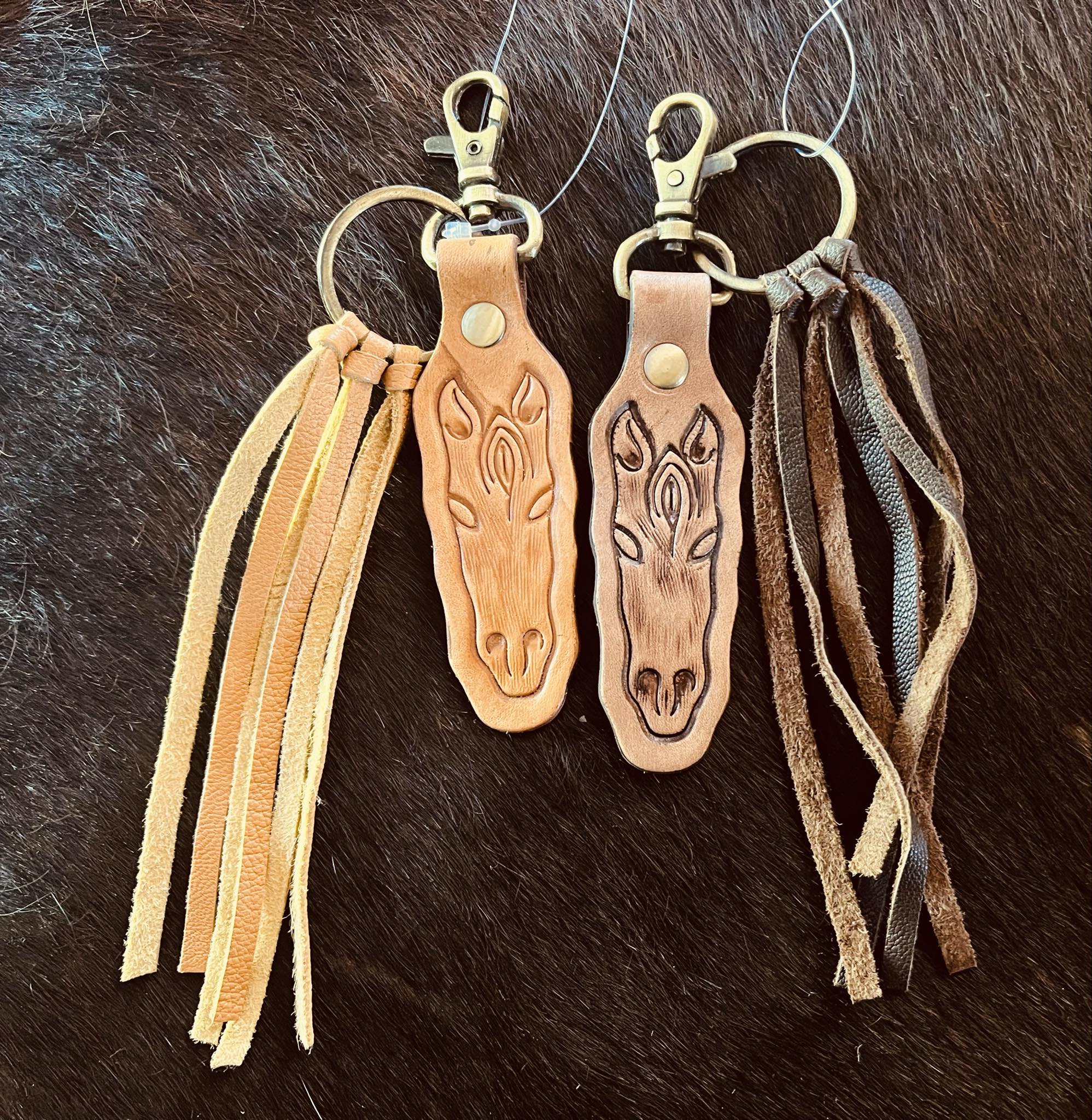 Horse – Genuine Tooled Leather Keychain