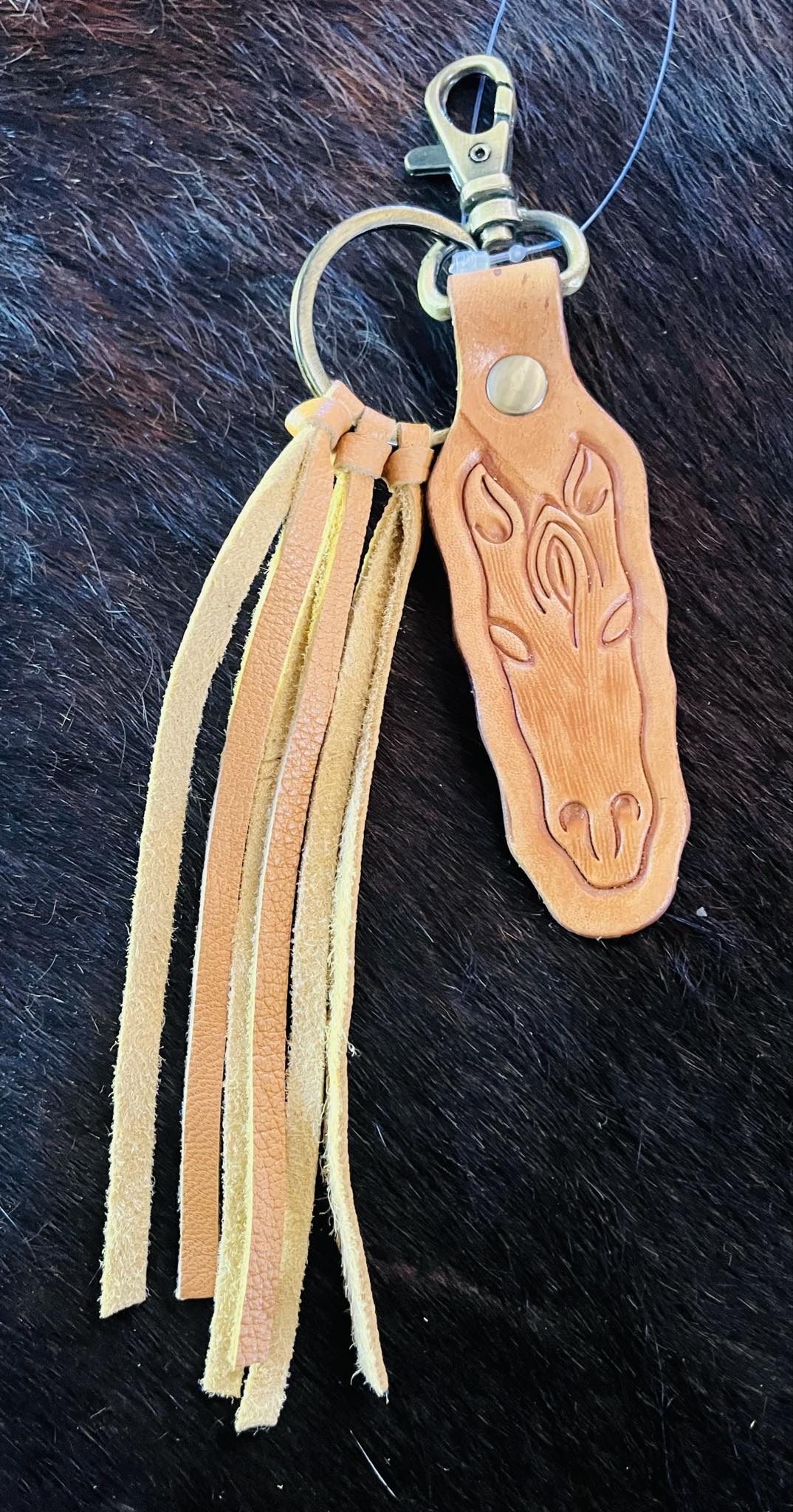 Horse – Genuine Tooled Leather Keychain