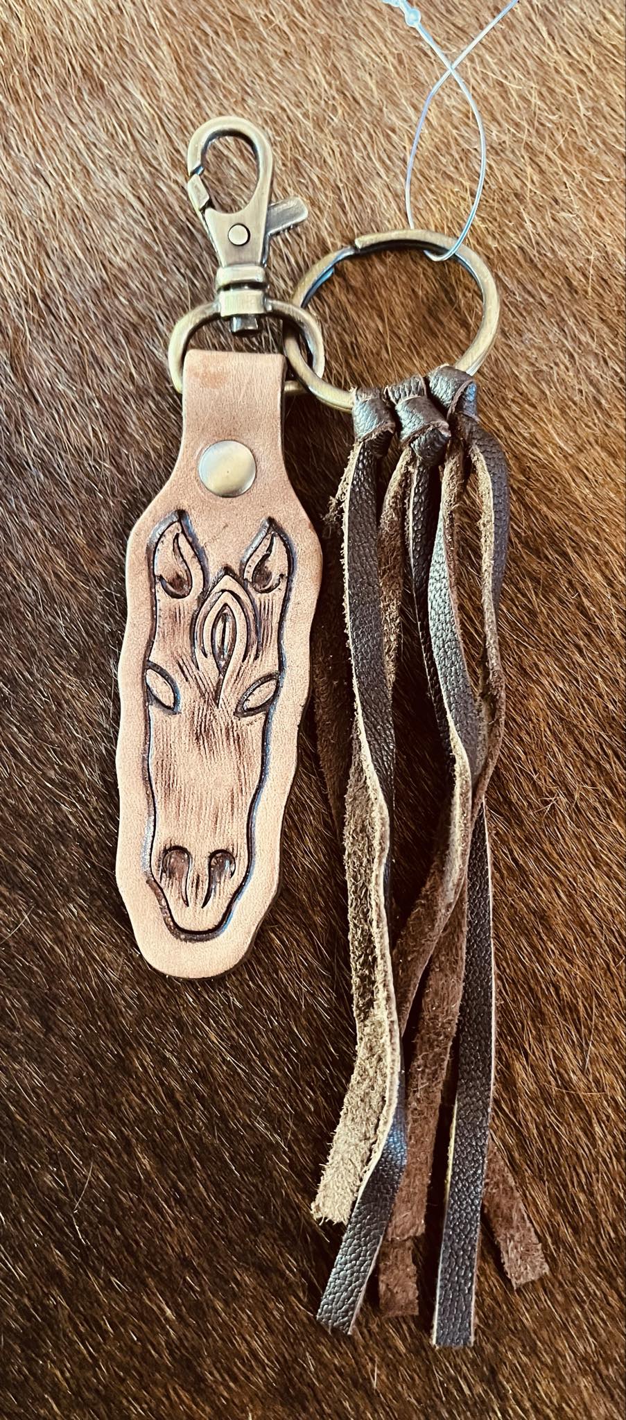 Horse – Genuine Tooled Leather Keychain