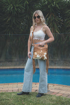 Celine – Genuine Cowhide and Tooled Leather Bag
