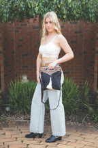 Celine – Genuine Cowhide and Tooled Leather Bag