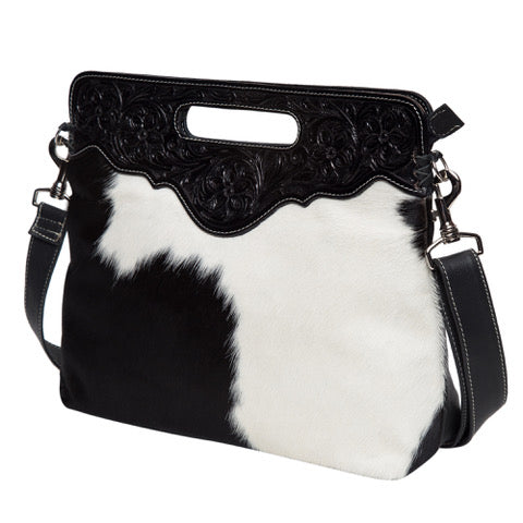 Cara – Genuine Cowhide and Tooled Leather Bag
