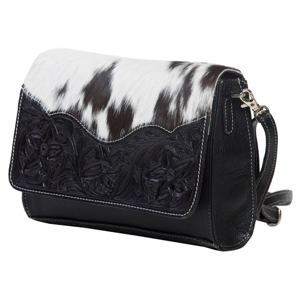 Sammi – Genuine Tooled Leather and Cowhide Bag