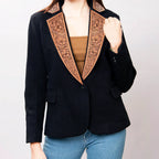 Women's Blazer w/ Hand Tooled Leather