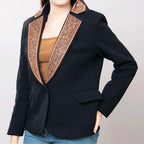 Women's Blazer w/ Hand Tooled Leather