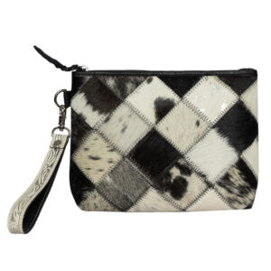 Patchwork Cowhide Clutch