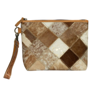Patchwork Cowhide Clutch