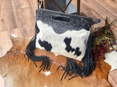 Cara – Genuine Cowhide and Tooled Leather Bag