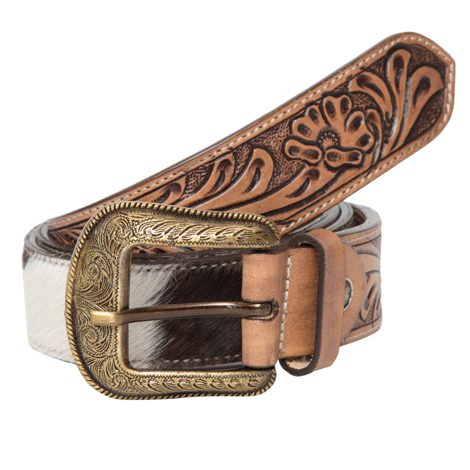 Cali – Genuine Cowhide and Tooled Leather Belt