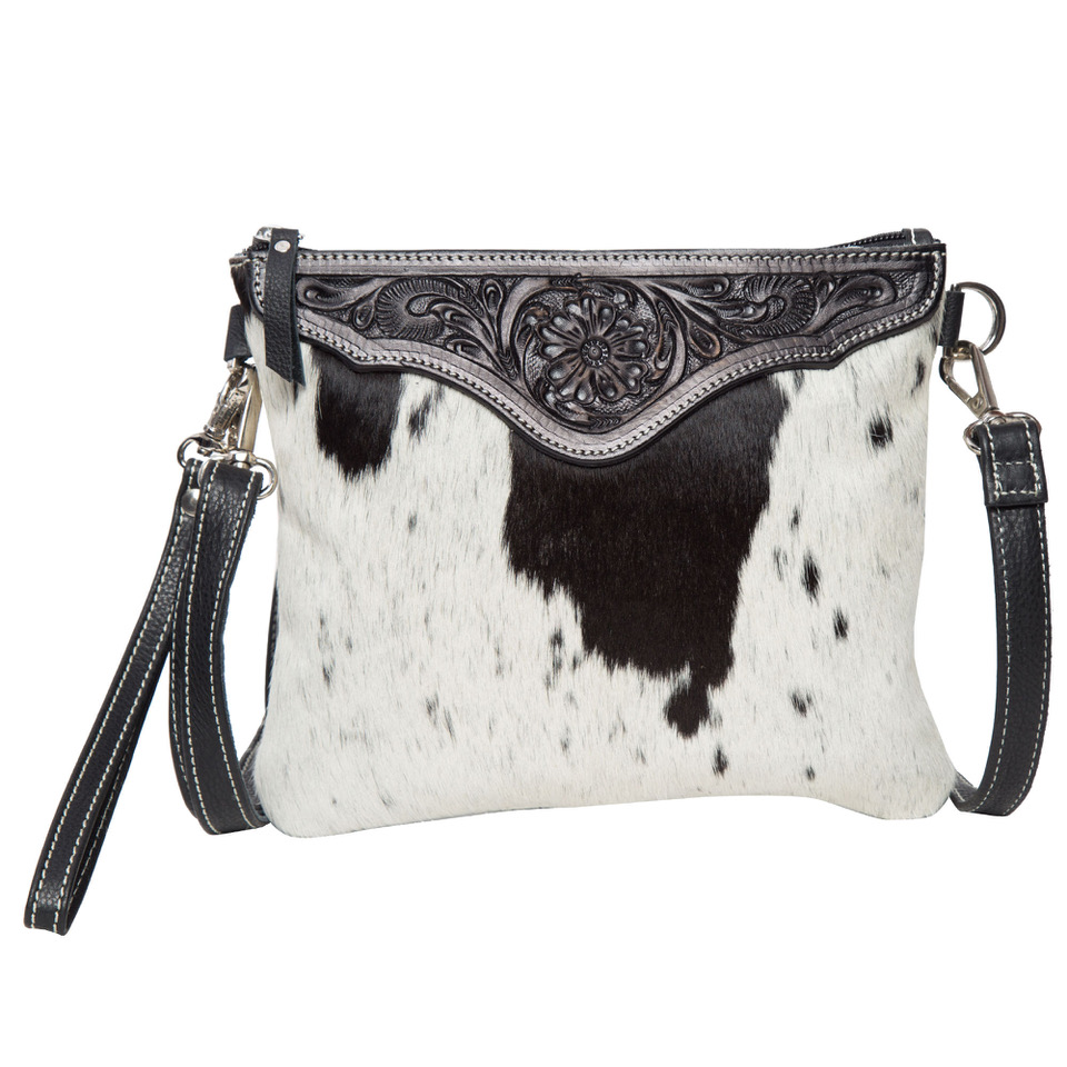 Kalvin – Genuine Tooled Leather and Cowhide Clutch