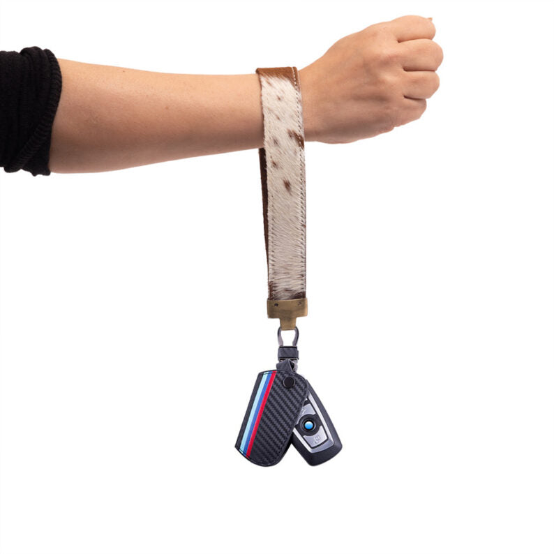 Genuine Cowhide Large Wristlet Oversized Keyring