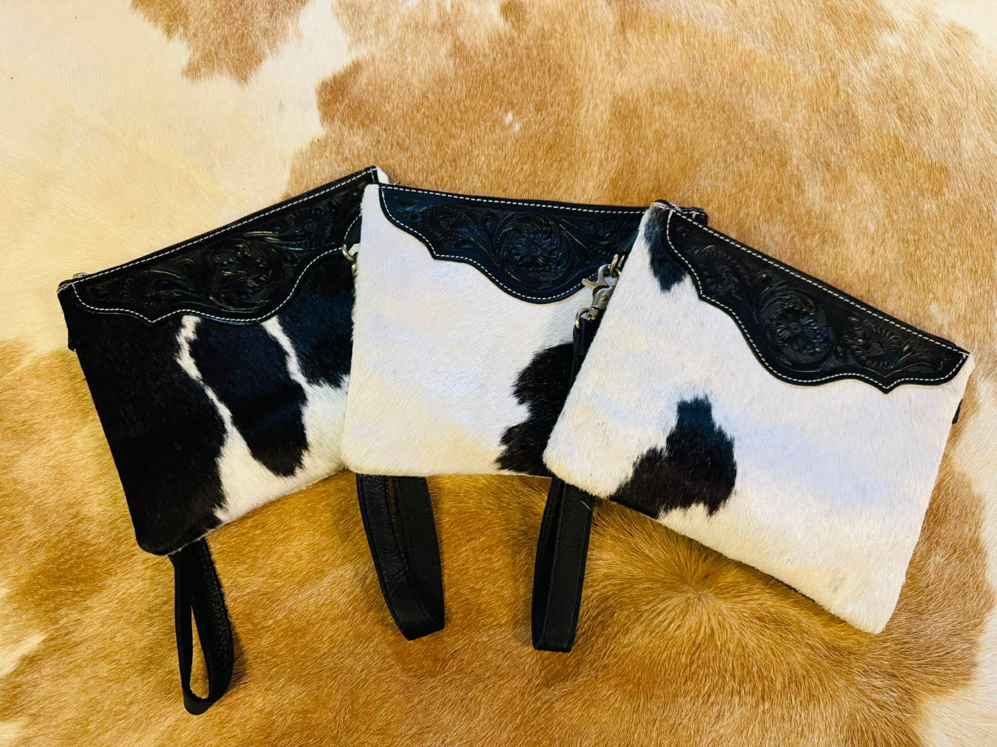 Cossy – Genuine Tooled Leather and Cowhide Clutch