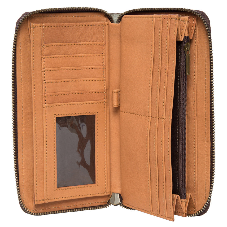 Maria – Genuine Cowhide and Tooled Leather Phone/ Wallet
